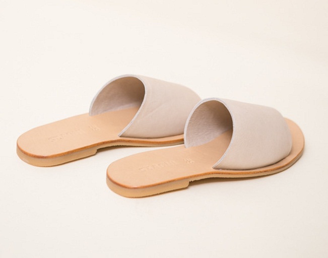 nude slide sandals