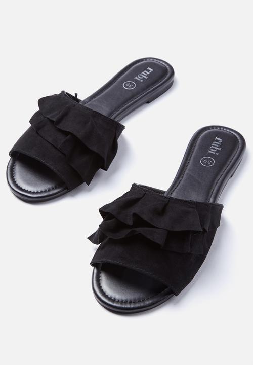 Ruffle Slide Sandals - CraftySandals.com