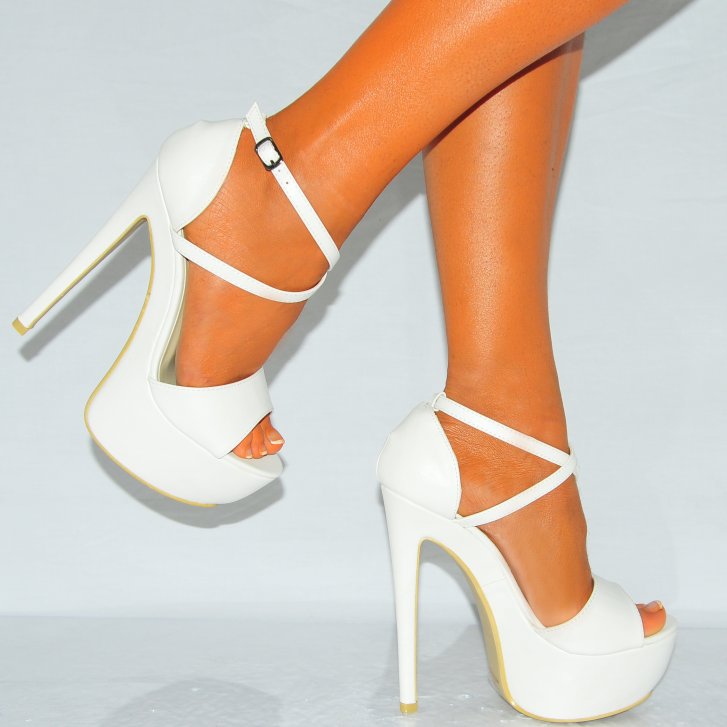 white high heel sandals uk