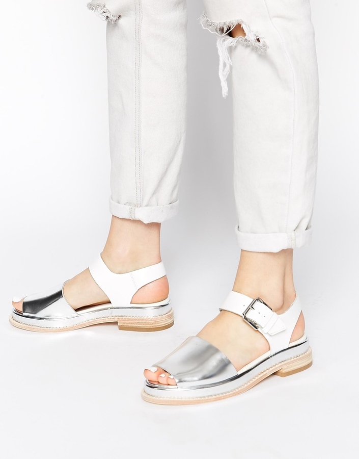 White and Silver Sandals 