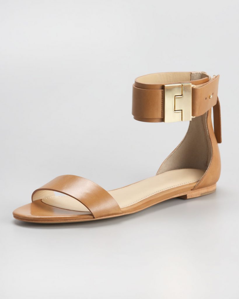 tan ankle strap