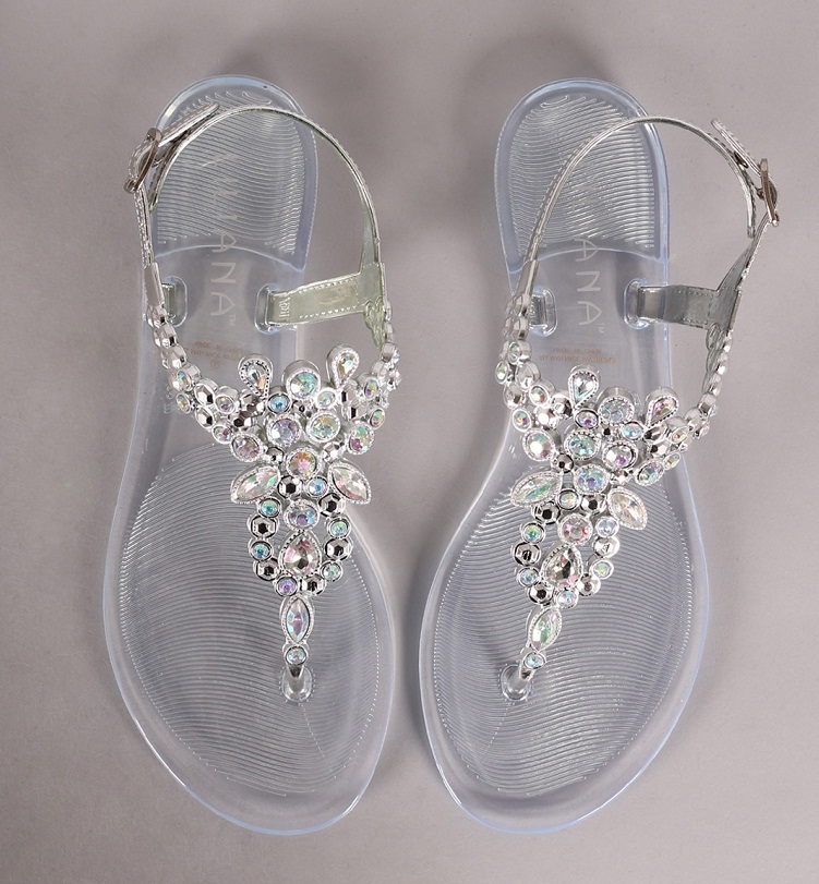 clear rhinestone jelly sandals online -