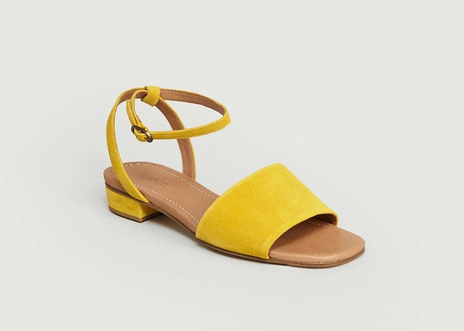 Yellow Leather Sandals - CraftySandals.com