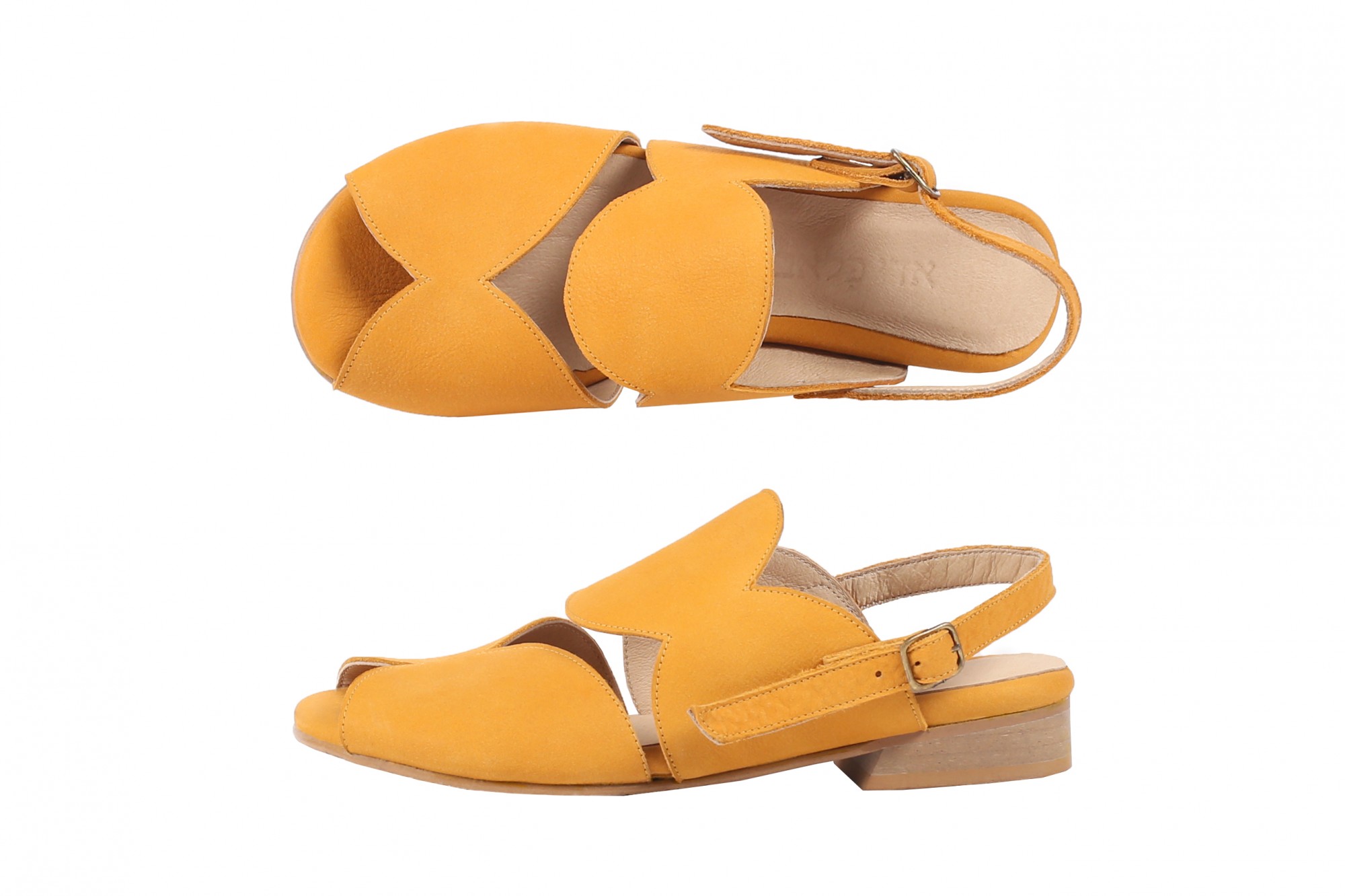 Yellow Leather Sandals - CraftySandals.com