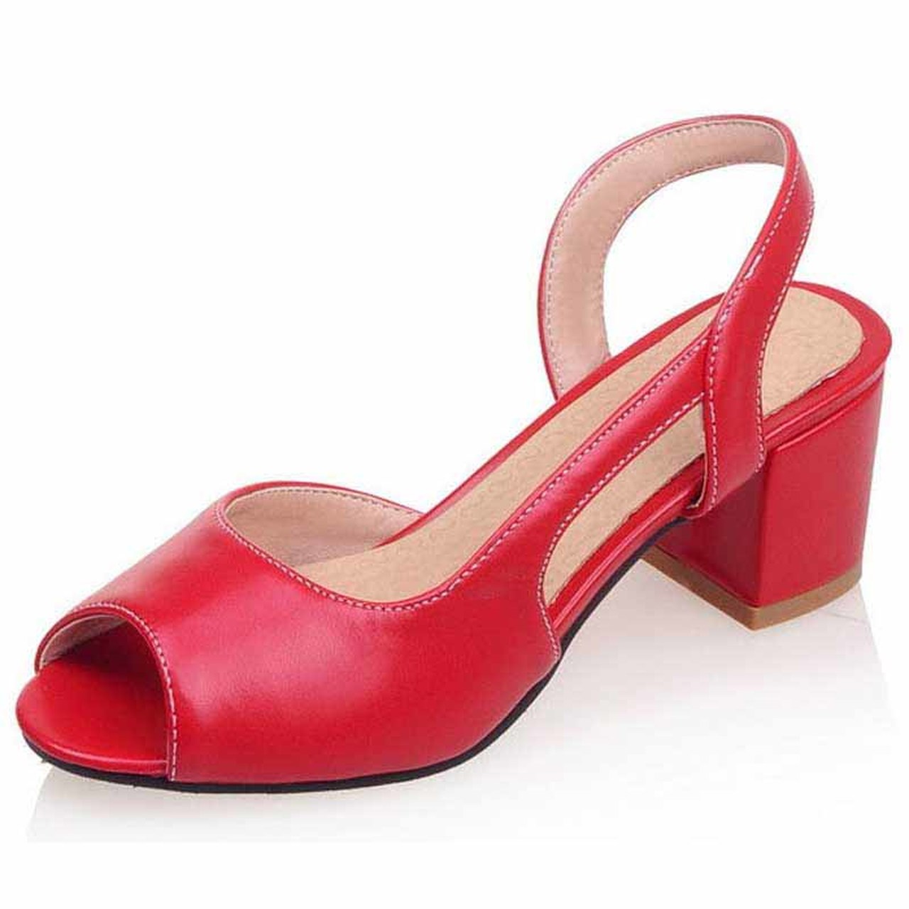 red open toe sandals