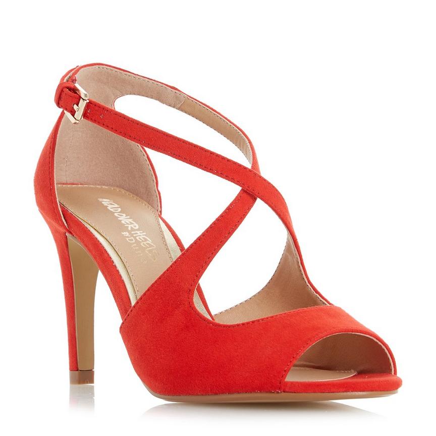 red open toe sandals