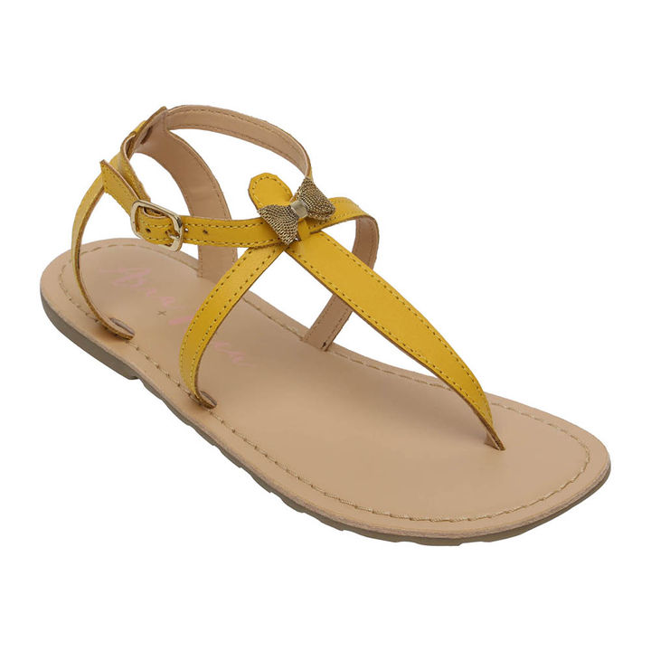 Yellow Leather Sandals - CraftySandals.com