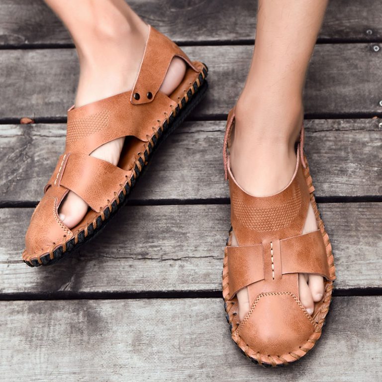 Closed Toe Leather Sandals