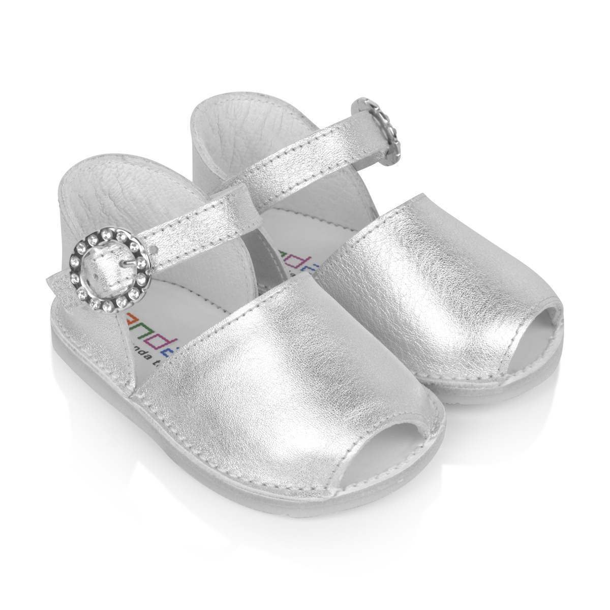 silver baby sandals