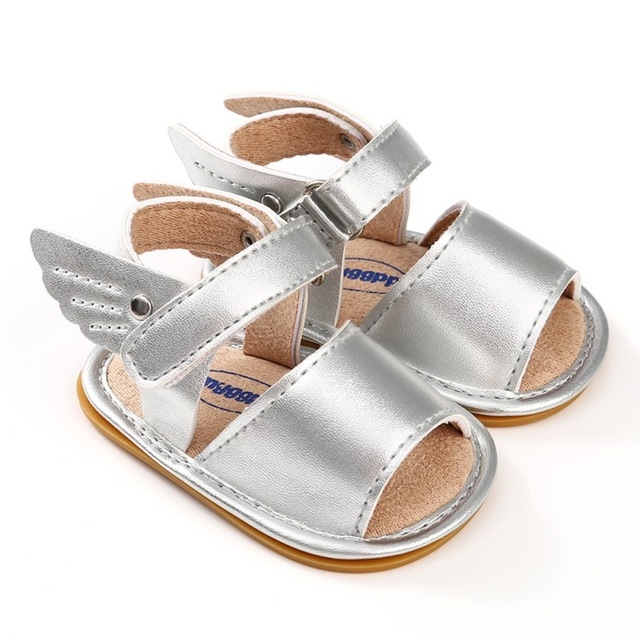 silver baby sandals