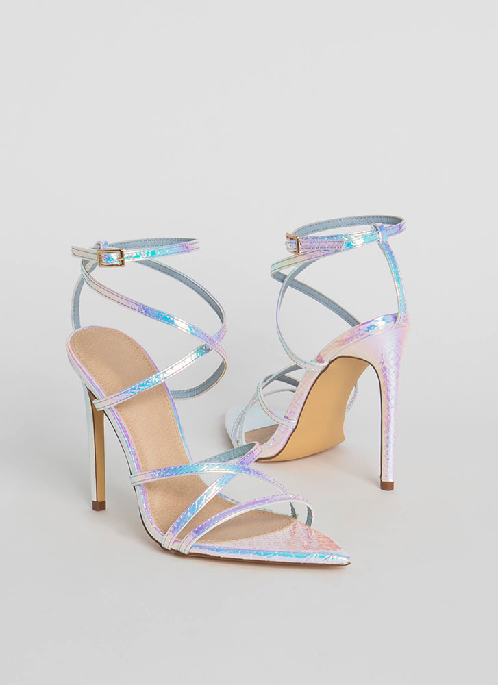 Millie & Co Holographic Block Heel Sandals – Franklins