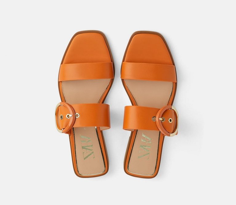 Orange Flat Sandals