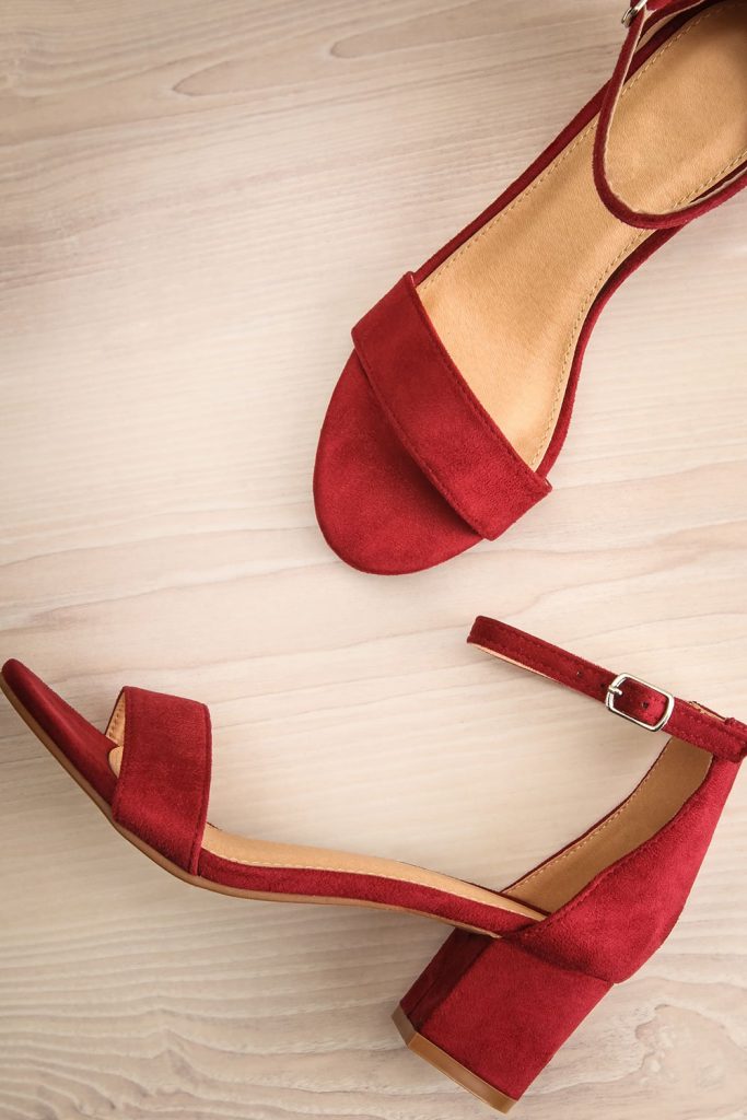 maroon flat sandals