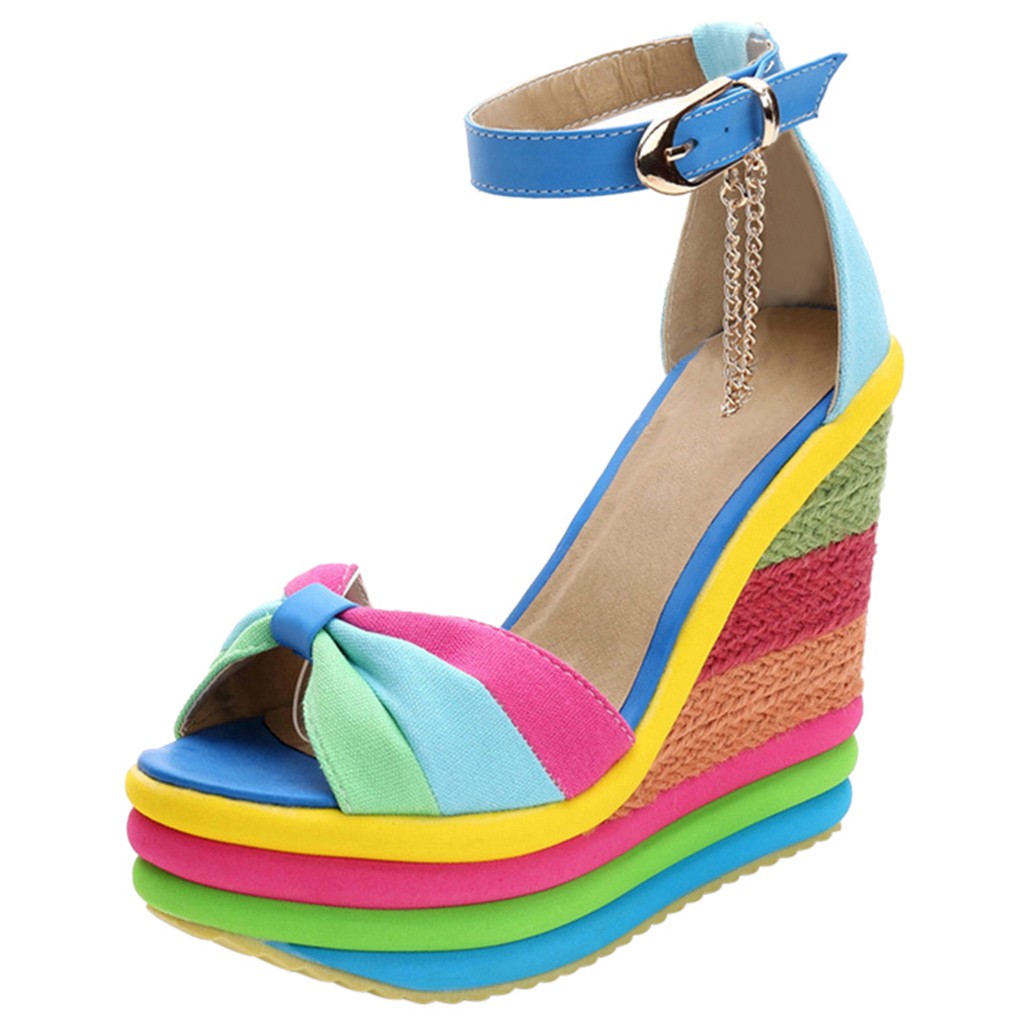 Multicolor Wedge Sandals - CraftySandals.com