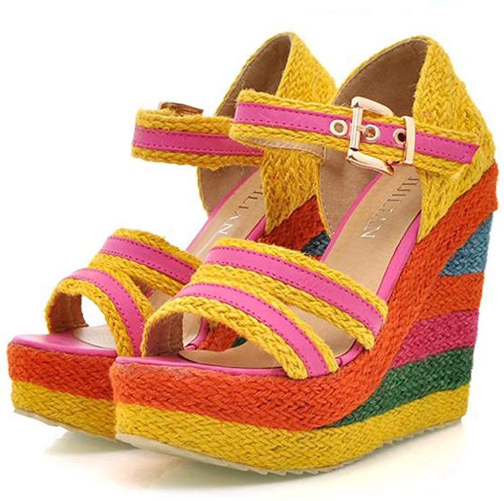 Rainbow Wedge Sandals - CraftySandals.com